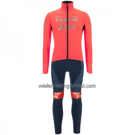 Set Fietsshirt Lange Mouw + Lange Koersbroek 2022 Trek-Segafredo Roze